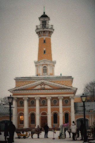  Сюжеты на фоне пожарной каланчи. Russian winter 2015.
