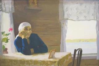  Живопись, Холст. Vladimir Kutilin. A Widow: Her Veteran Did Not Live to See the Holiday. 2005