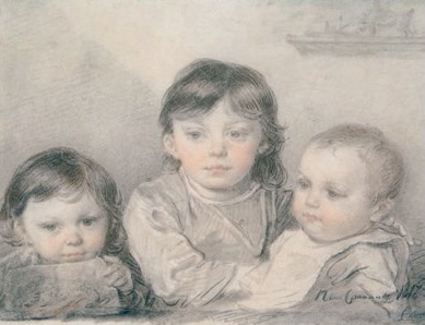 Соколов П. Ф. Детский групповой портрет. 1817 г. Бумага, сангина, итальянский карандаш.