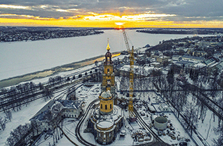  Строительство кремля. Кострома с высоты птичьего полета