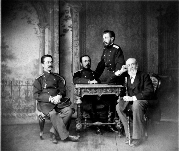 Лев Александрович Пушкин с сыновьями Василием и Сергеем